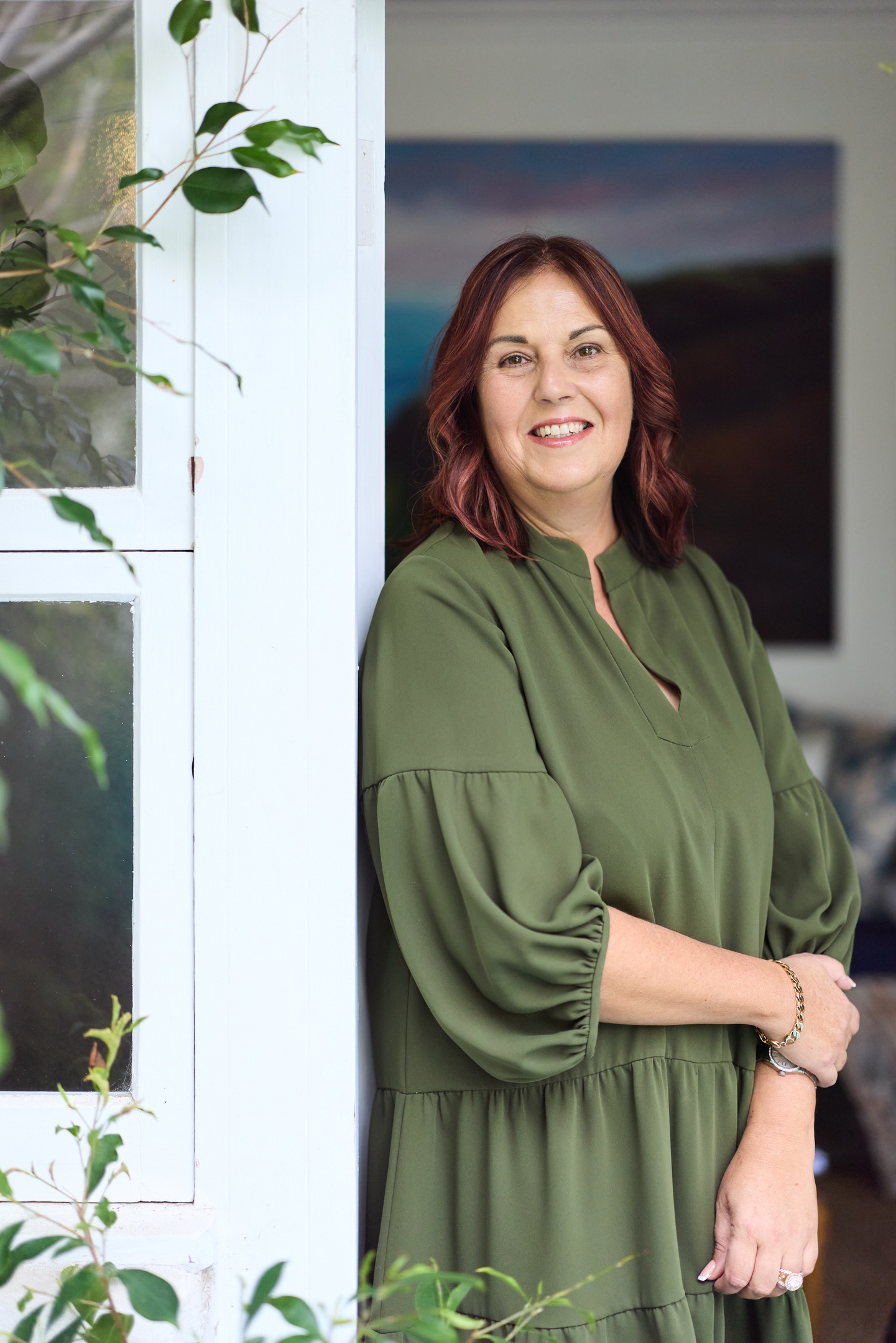 Krasna smiling at camera